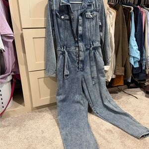 H&M women's Denim Jumpsuit Jeans - Light Blue